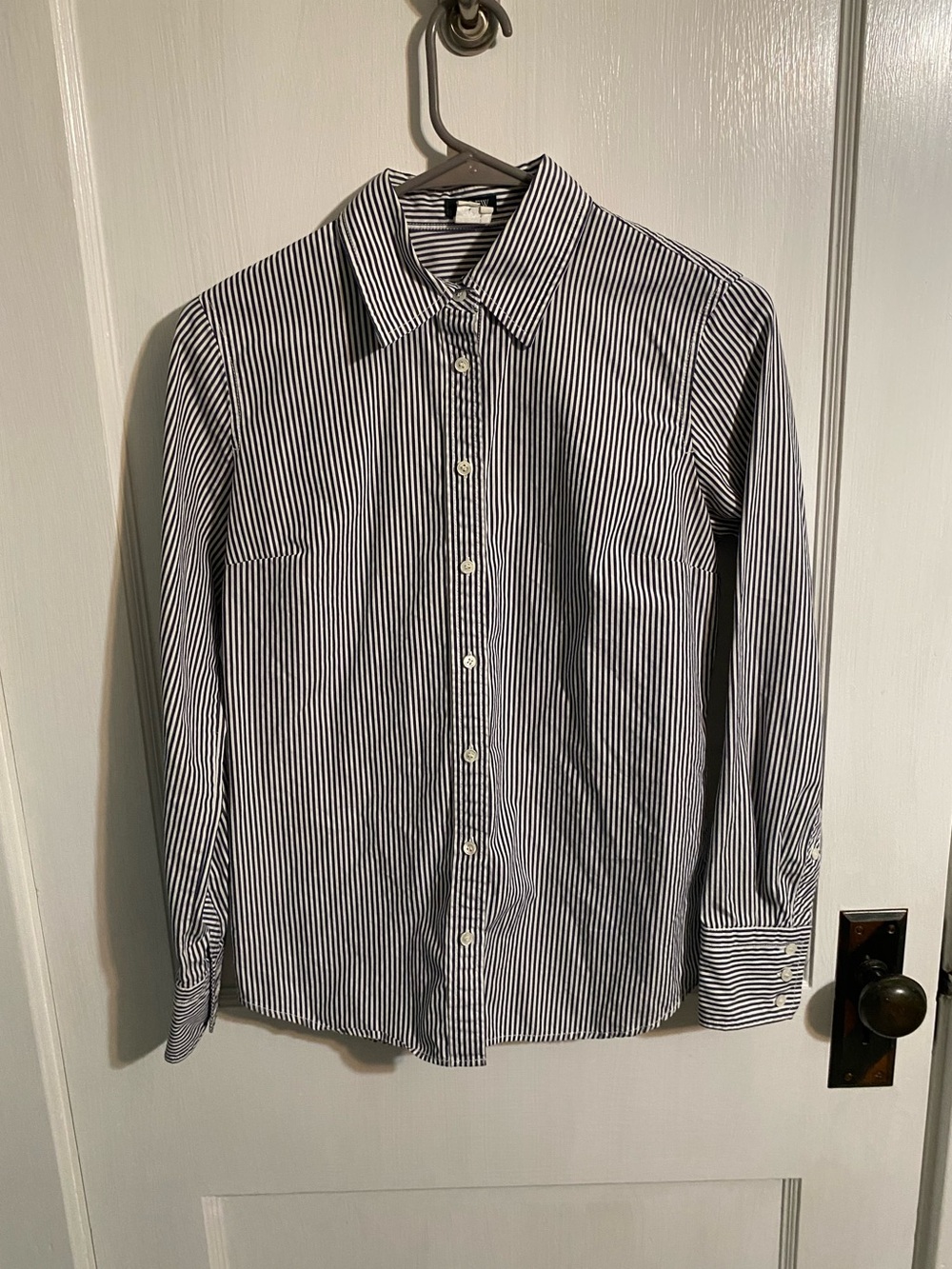 J. Crew fitted button-up striped blouse